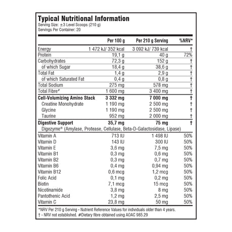 Barbarian Nutrition Colossal Mass - 4.2kg Bag