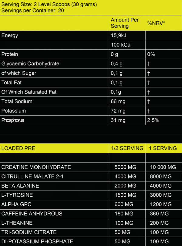 Evolve Nutrition Loaded Pre 608g