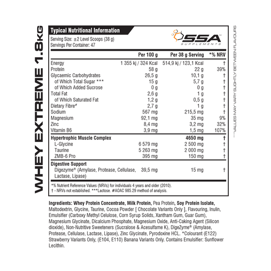 SSA Supplements Whey Extreme - 1,8kg Bag